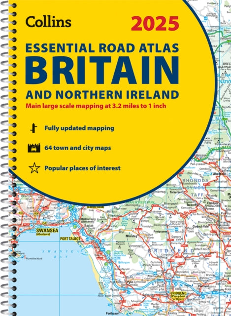 2025 Collins Essential Road Atlas Britain and Northern Ireland : A4 Spiral-'9780008652906