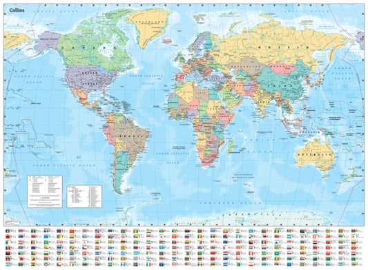 Collins World Wall Laminated Map-'9780008712587