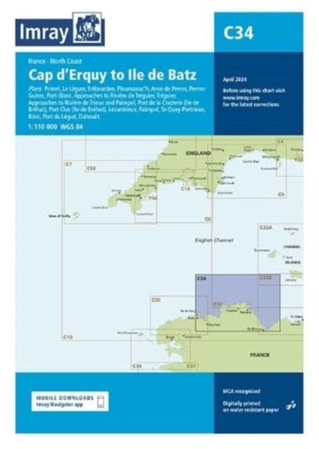 Imray Chart C34 : Cap d'Erquy to Ile de Batz-'9781786795908