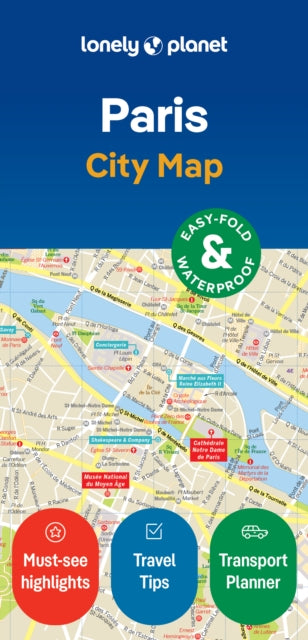 Lonely Planet Paris City Map-'9781787016118
